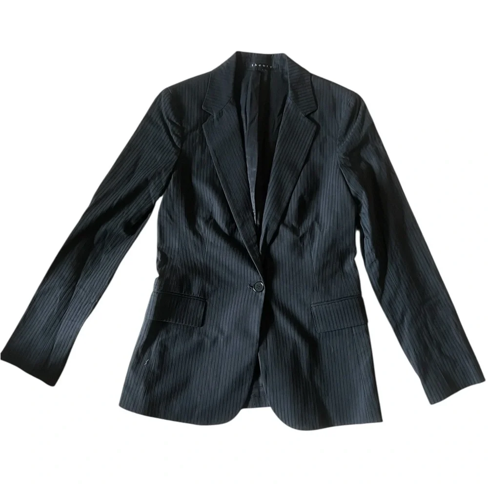 Theory Women’s Black Striped Blazer | Small